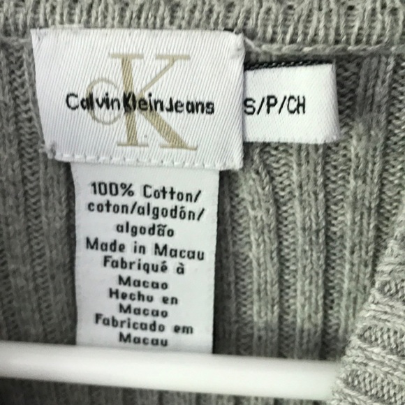 Calvin Klein Grey High Neck Top - Picture 2 of 2